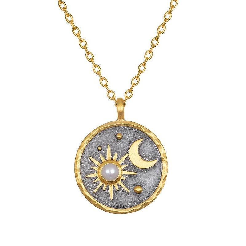Collier Olivenorma « Jour et Nuit » - Pierre de Naissance Soleil et Lune