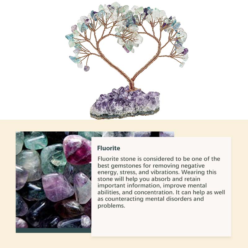 Arbre Feng Shui en pierre de cristal naturel