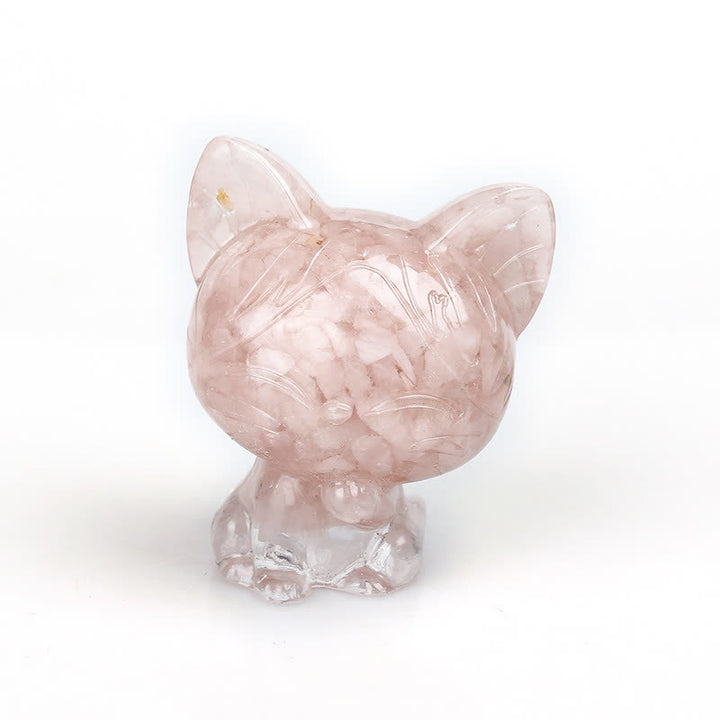 Décoration en pierre précieuse naturelle pour chat en cristal Olivenorma