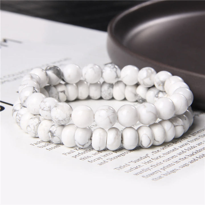 Ensemble de bracelets à double couche pour homme avec bijoux en perles Olivenorma