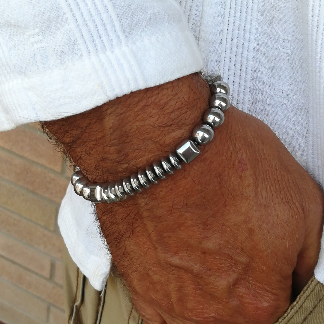 Bracelet à pierres précieuses empilables pour homme Olivenorma