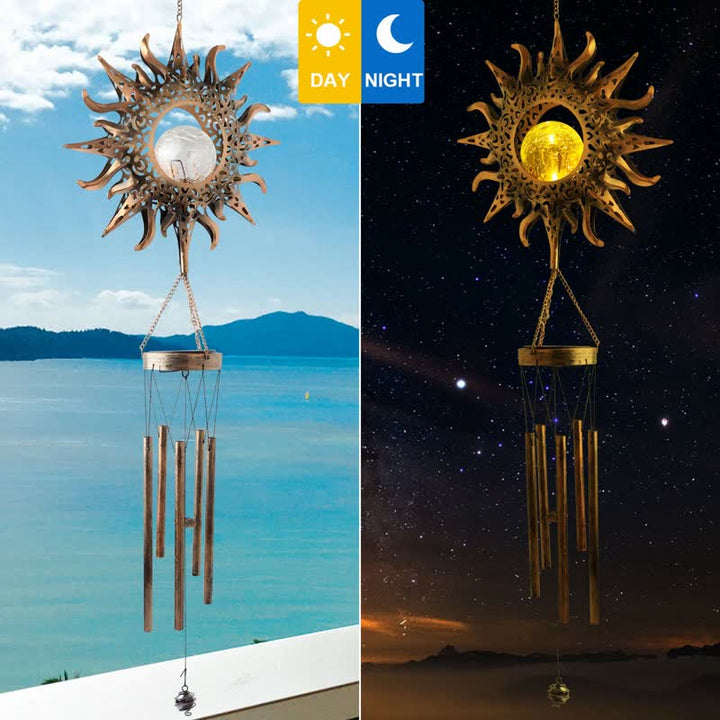 Ornements de carillon éolien solaire de lune ou de soleil Olivenorma