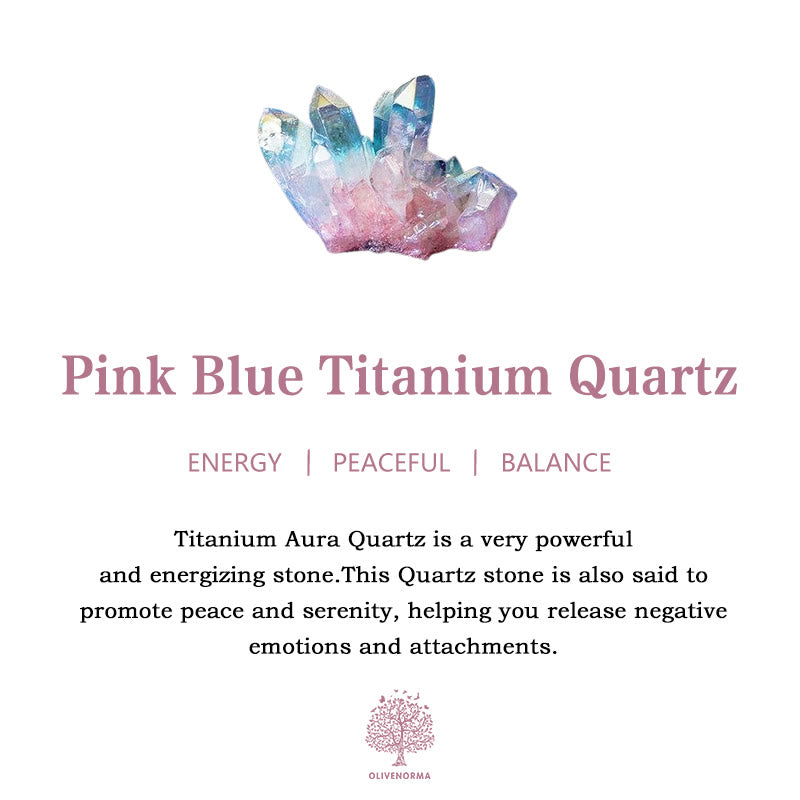 Couronne en quartz titane rose bleu Olivenorma avec pièce maîtresse en cristal