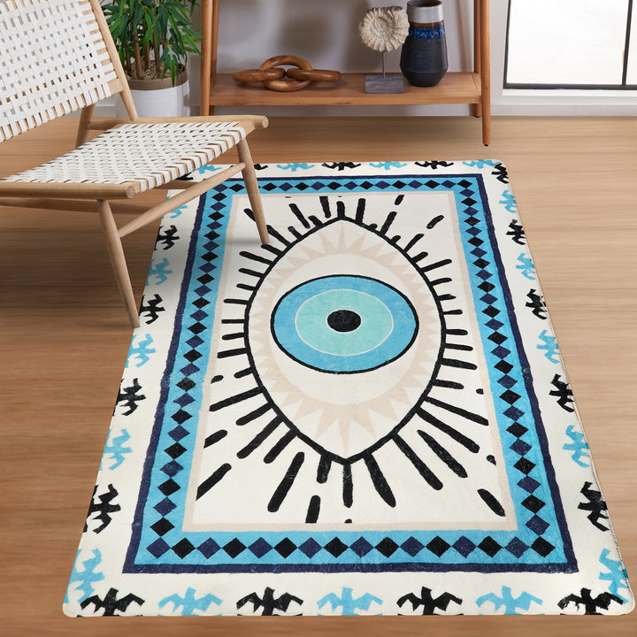Tapis lavable antibactérien Olivenorma Blue Evil Eye