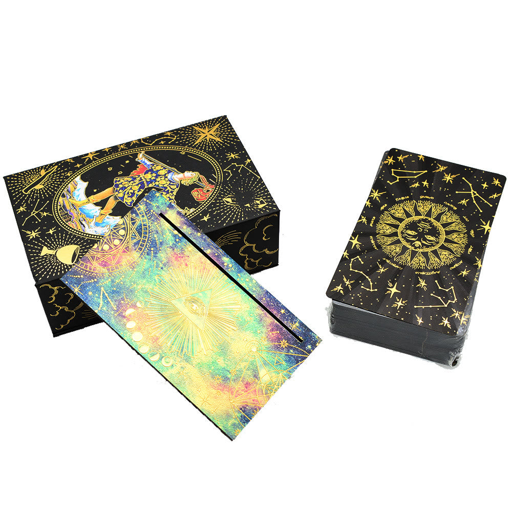 Cartes du jeu de tarot doré Olivenorma Black Gold Waite Foil