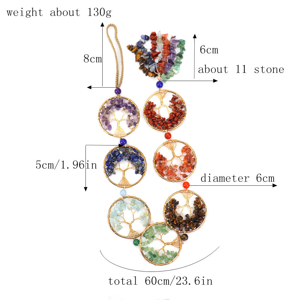 Décoration murale arbre de vie Feng Shui en cristal à 7 chakras Olivenorma