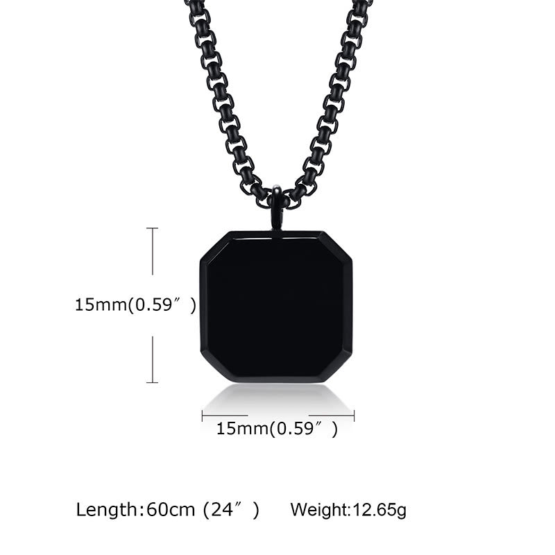 Collier long à chaîne pour homme avec pendentif carré Olivenorma