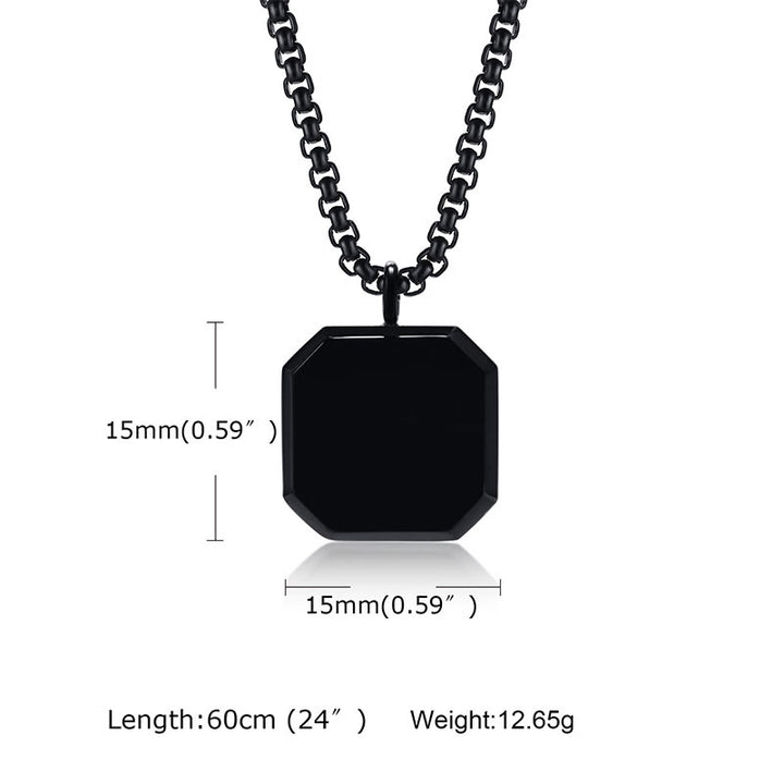 Collier long à chaîne pour homme avec pendentif carré Olivenorma