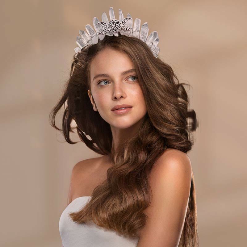 Couronne de cristal clair de lune de guérison féerique Olivenorma