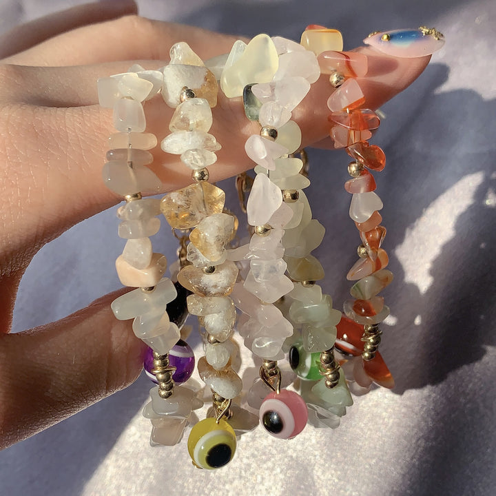 Bracelet pendentif mauvais œil en gravier de cristal naturel Olivenorma