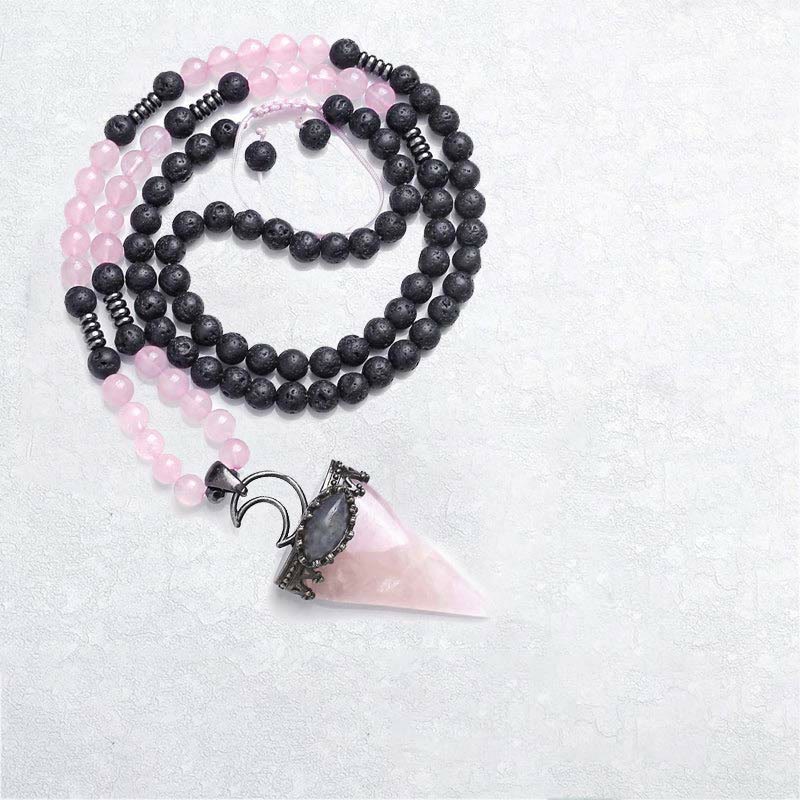 Collier pendentif en forme de triangle en cristal naturel Olivenorma