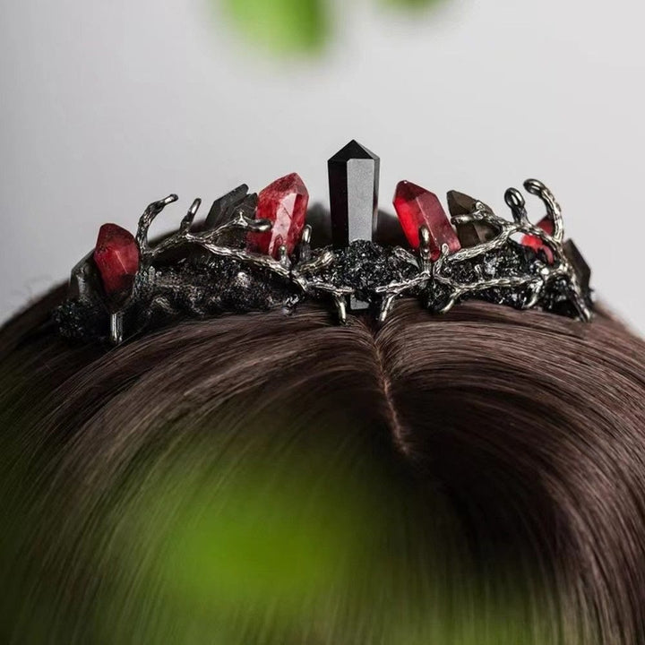 Couronne de colonne en obsidienne de quartz rouge naturel Olivenorma