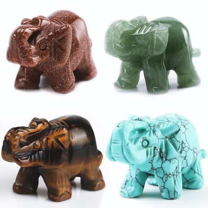 Figurines d'éléphants Reiki Olivenorma Décoration en pierres précieuses