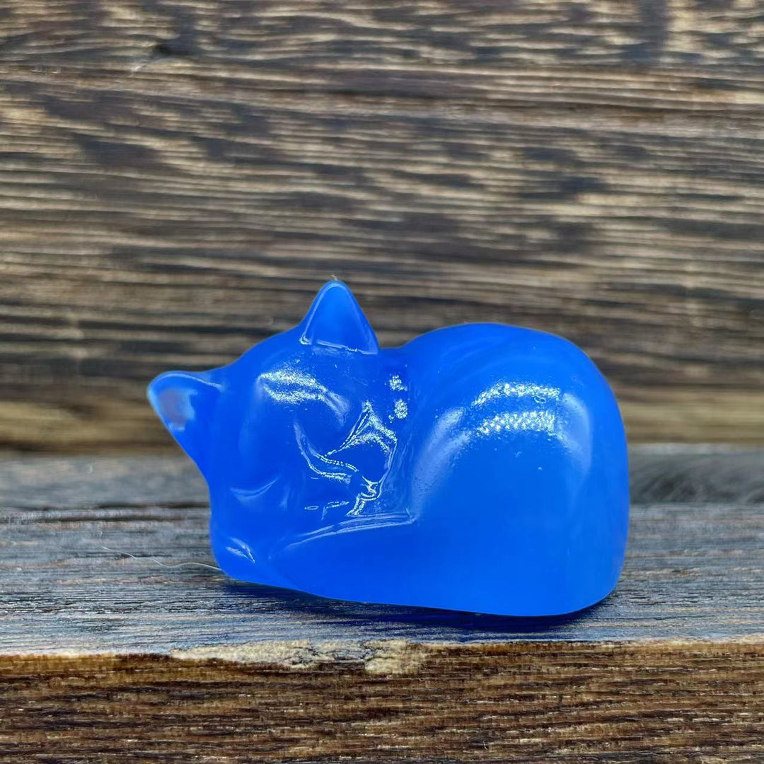 Décoration en pierre précieuse pour chat en cristal naturel Olivenorma de 4 cm