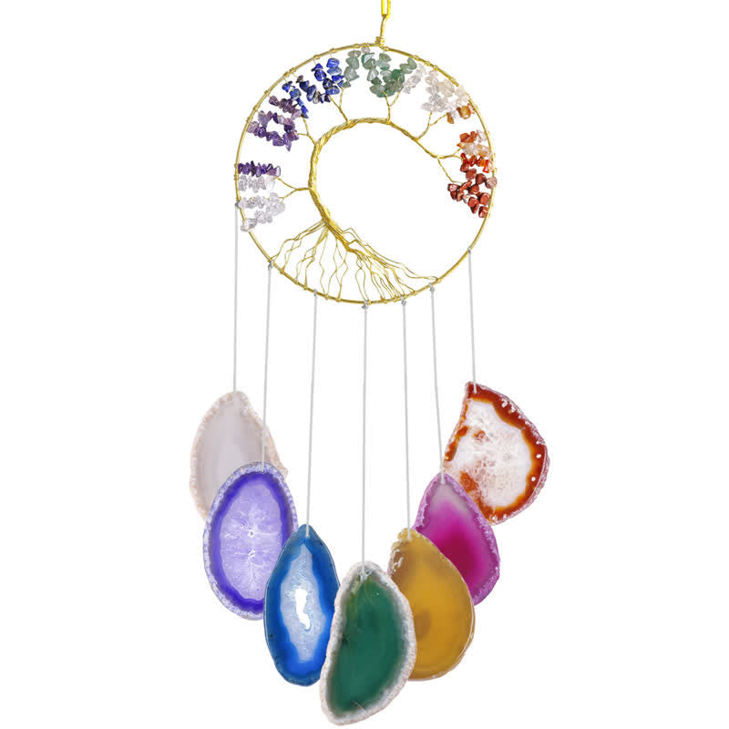 Attrape-rêves en agate cristal clair pour chakra