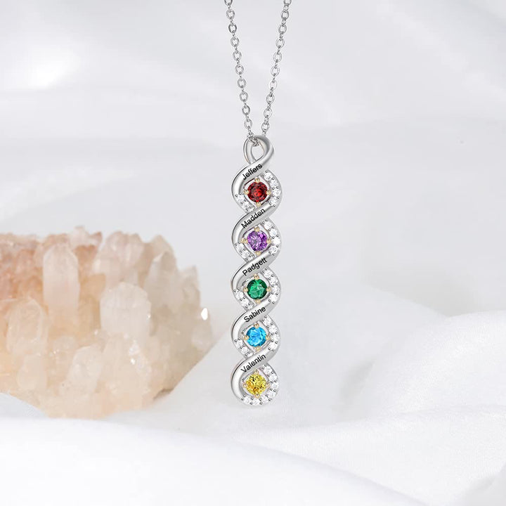 Collier avec pierre de naissance gravée pour femme Olivenorma