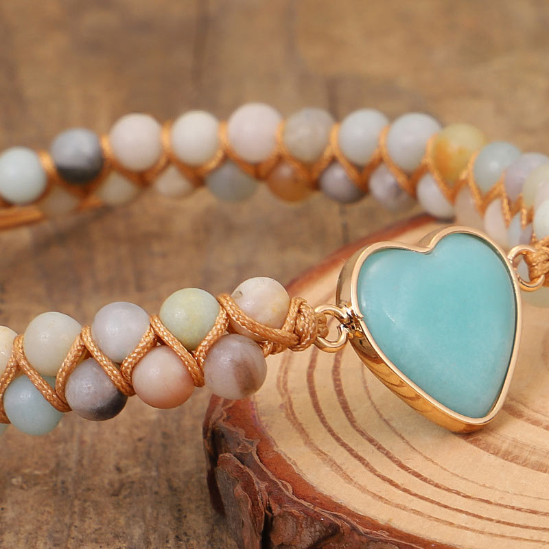 Bracelet coeur en turquoise naturelle