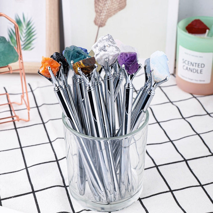 Stylo de manifestation de pierre brute Olivenorma Décoration de pierres précieuses