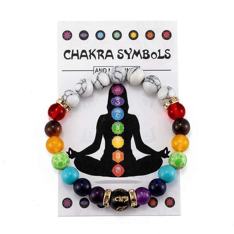 Bracelet de guérison des chakras en cristal naturel pour le soulagement de l'anxiété Olivenorma