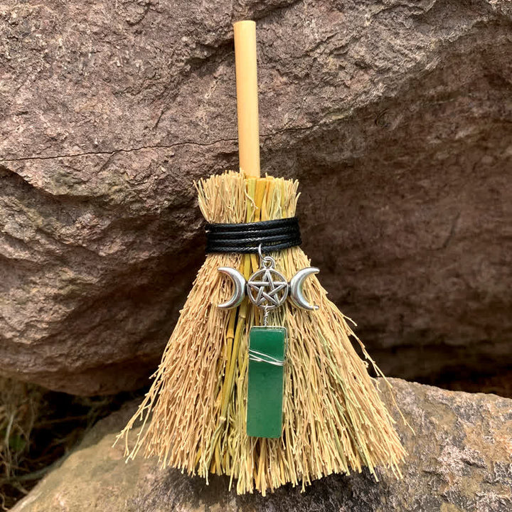 Mini balai magique Olivenorma en forme d'étoile et de lune en cristal