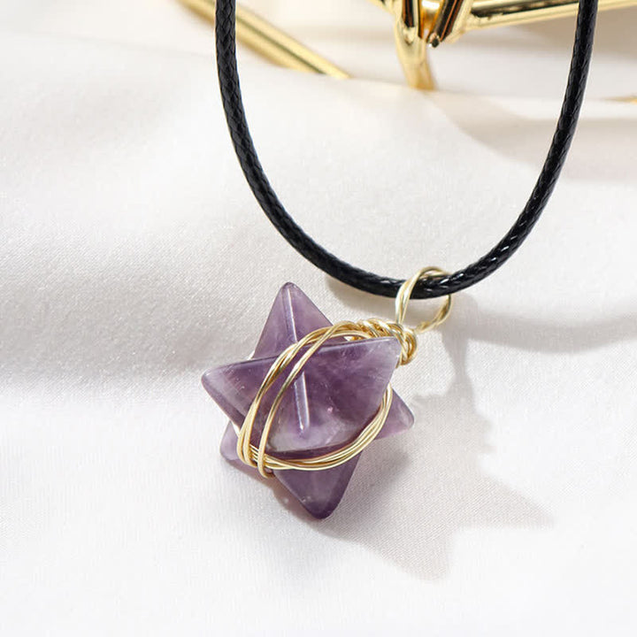 VÉHICULE DE LUMIÈRE DIVINE - Collier Merkaba en cristal