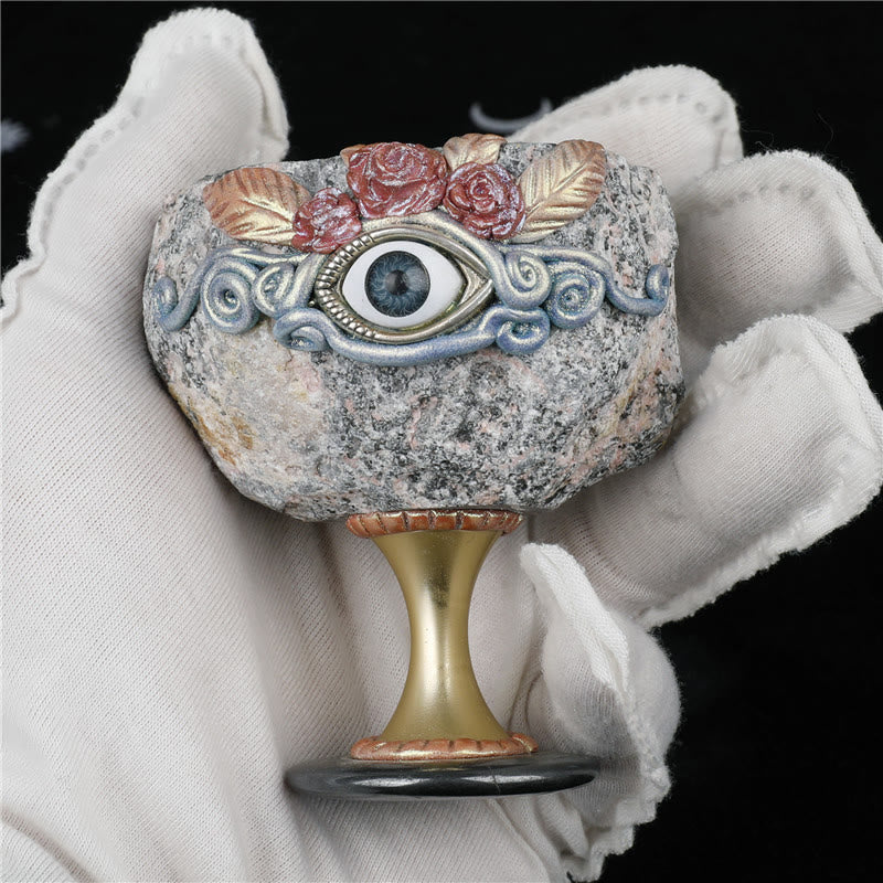 Géode de cristal naturel Olivenorma Décoration Saint Graal Mauvais œil