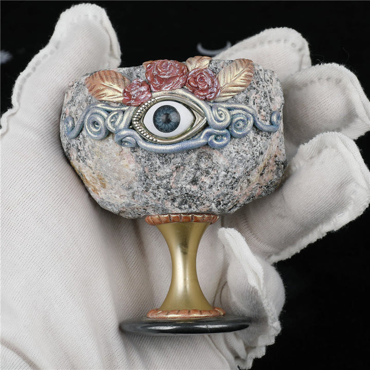 Géode de cristal naturel Olivenorma Décoration Saint Graal Mauvais œil