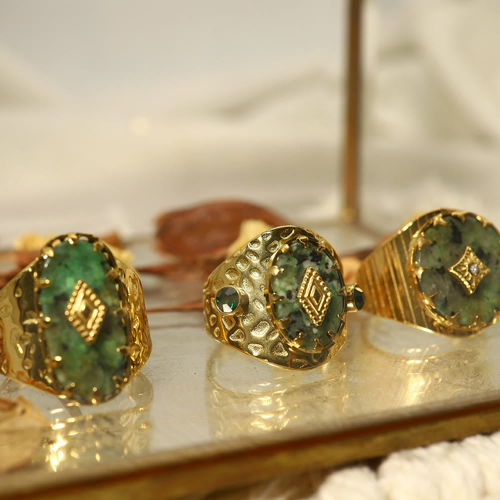 Bague ajustable en turquoise africaine Olivenorma