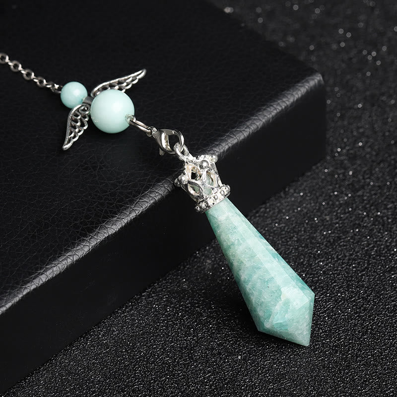 Pendule Ailes d'ange en cristal de labradorite Olivenorma