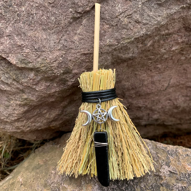 Mini balai magique Olivenorma en forme d'étoile et de lune en cristal