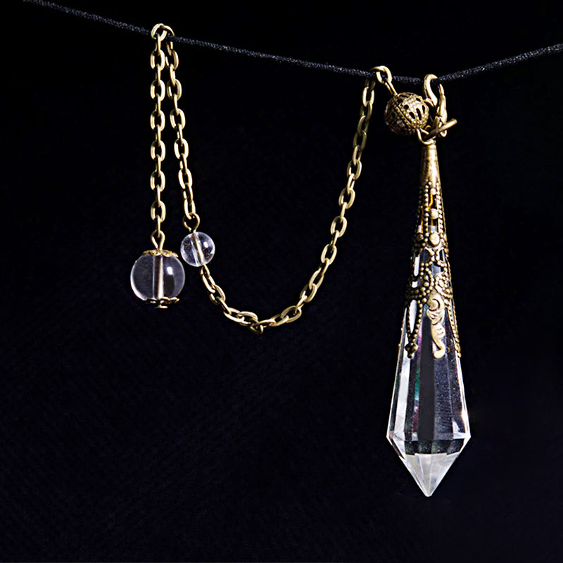 Pendule de méditation en cristal clair