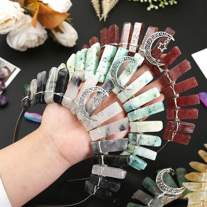 Couronne de cristal à tube plat en forme d'étoile de lune tridimensionnelle Olivenorma