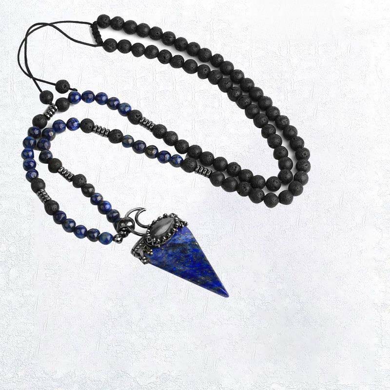 Collier pendentif en forme de triangle en cristal naturel Olivenorma