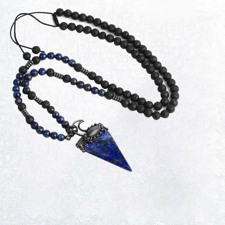 Collier pendentif en forme de triangle en cristal naturel Olivenorma