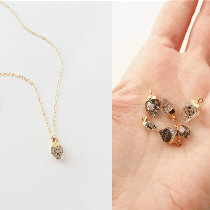 Collier en pierre précieuse brute irrégulière en cristal Olivenorma