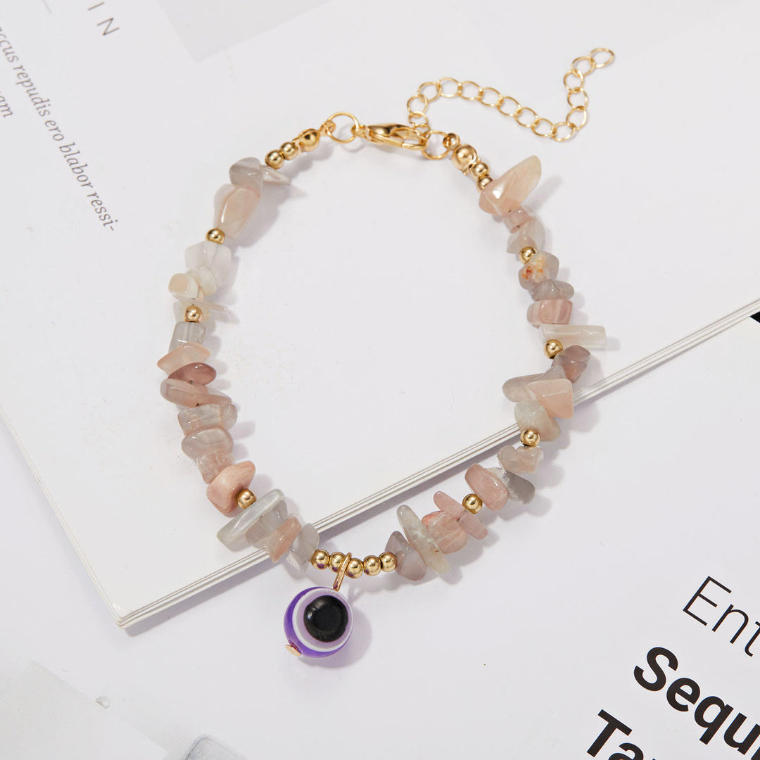 Bracelet pendentif mauvais œil en gravier de cristal naturel Olivenorma