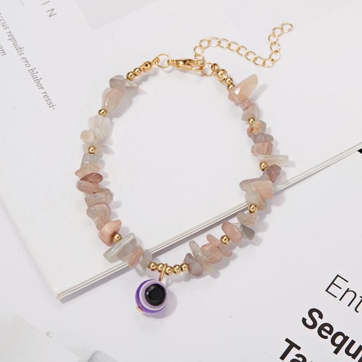 Bracelet pendentif mauvais œil en gravier de cristal naturel Olivenorma