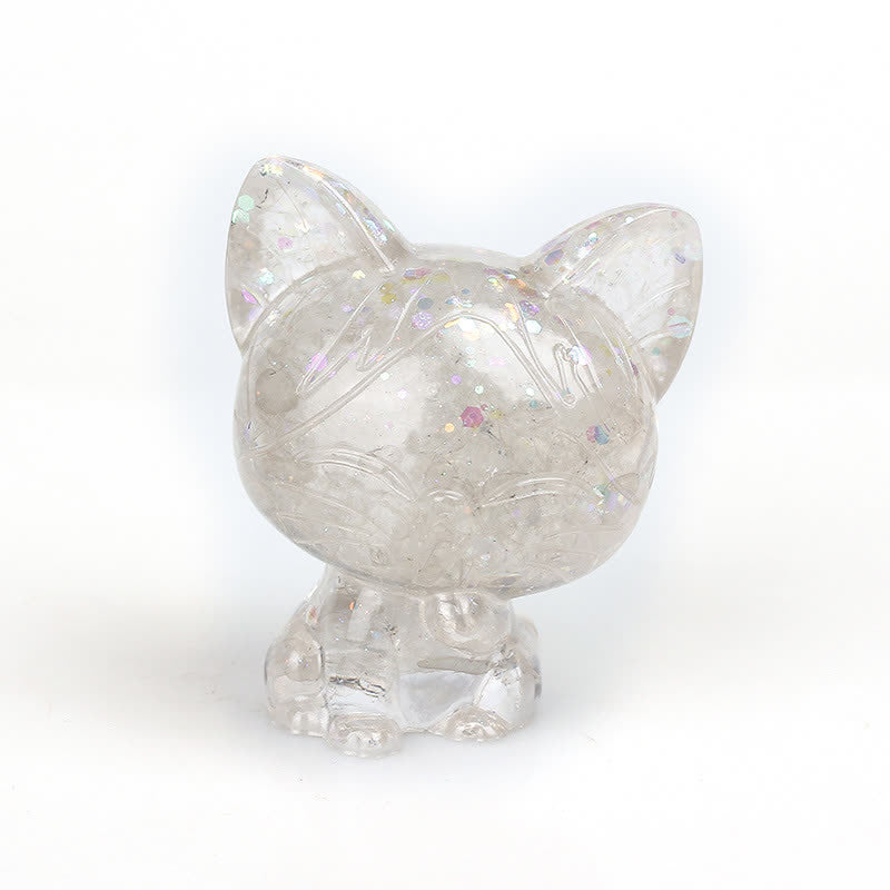 Décoration en pierre précieuse naturelle pour chat en cristal Olivenorma