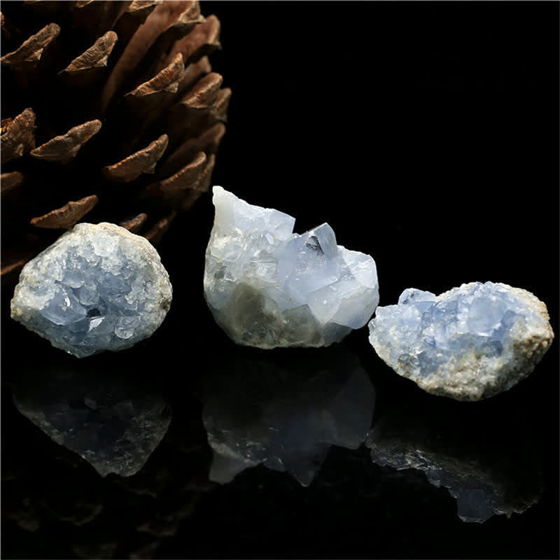 Décoration en pierre précieuse de guérison en géode de cyanite naturelle Olivenorma