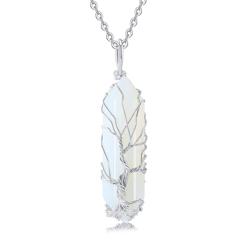 Collier en cristal Olivenorma avec pierres précieuses de l'arbre de vie