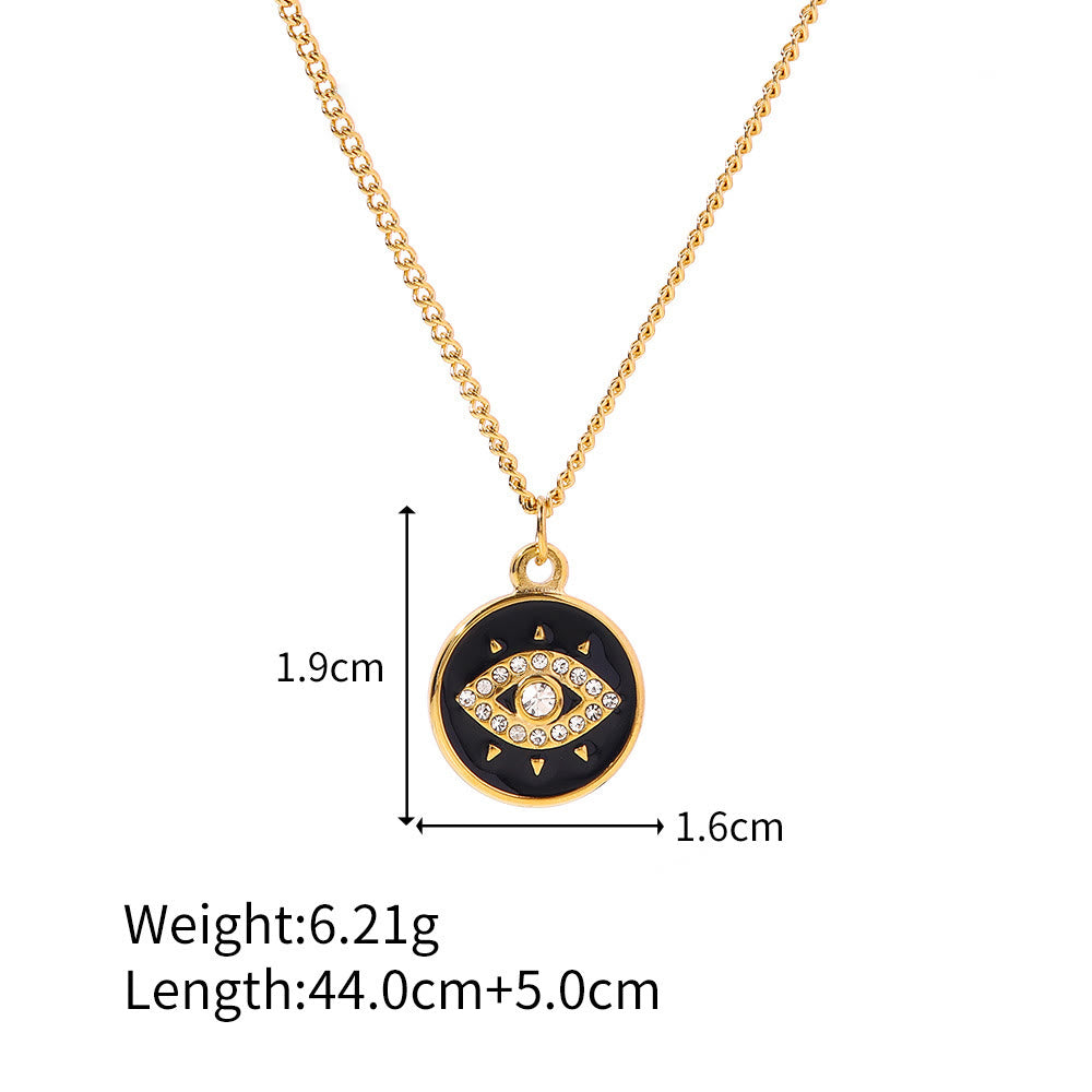 Collier pendentif mauvais œil en zircon blanc Olivenorma