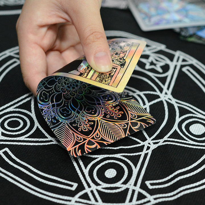 Cartes de tarot Olivenorma bronzantes en feuille d'or brillantes au laser
