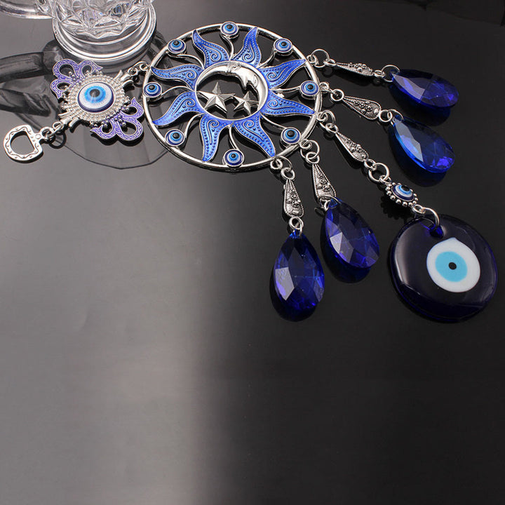 Décoration murale attrape-rêves avec carillon à vent contre le mauvais œil Olivenorma