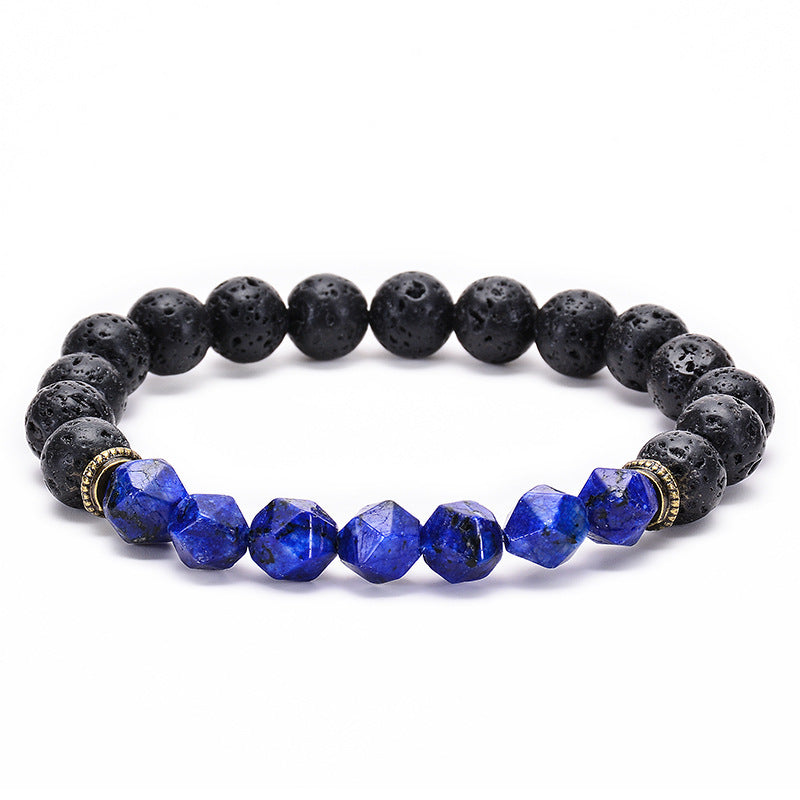 Bracelet de protection en œil de tigre avec pierre de lave