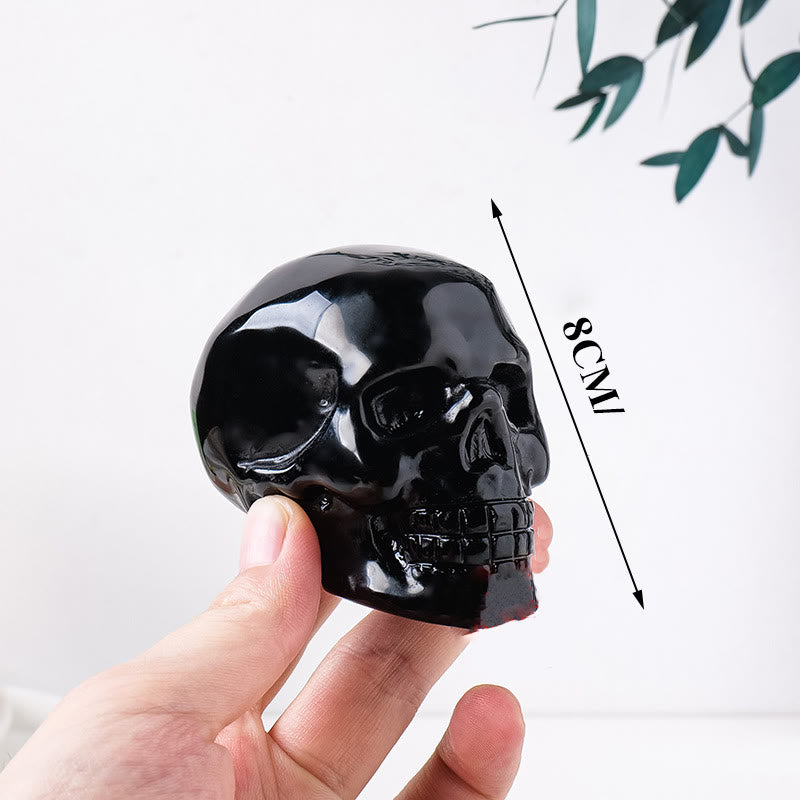 Statue de crâne en améthyste Olivenorma de 3 pouces, décoration en pierre précieuse de guérison