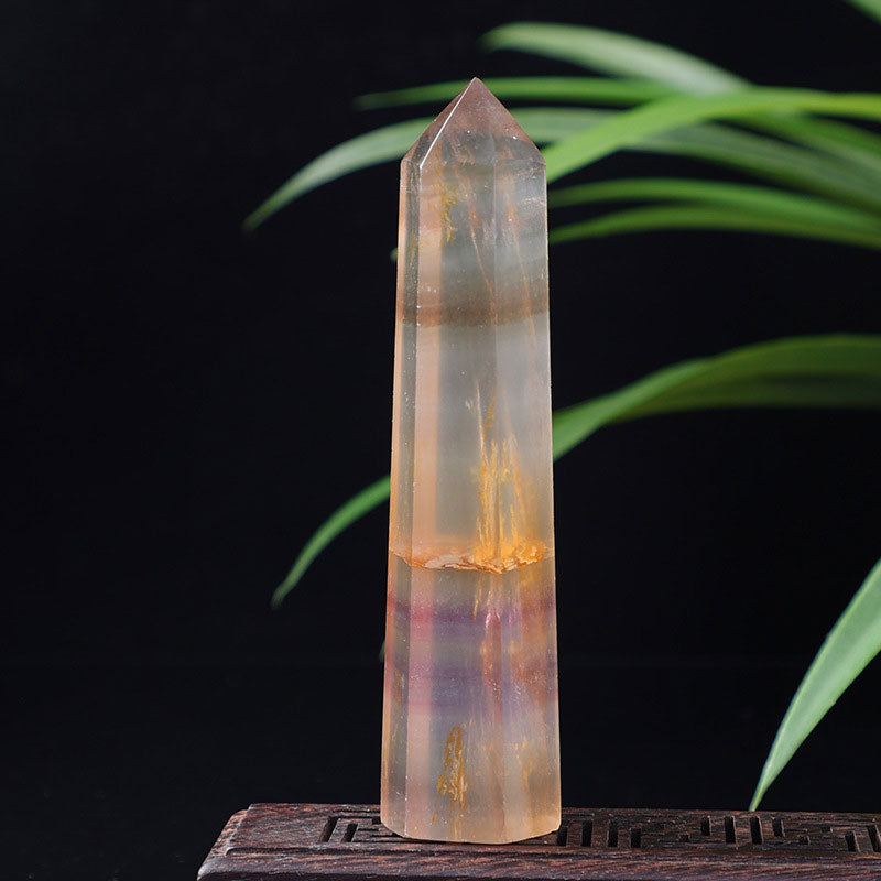 Baguettes de cristal Reki en croûte naturelle de fluorite