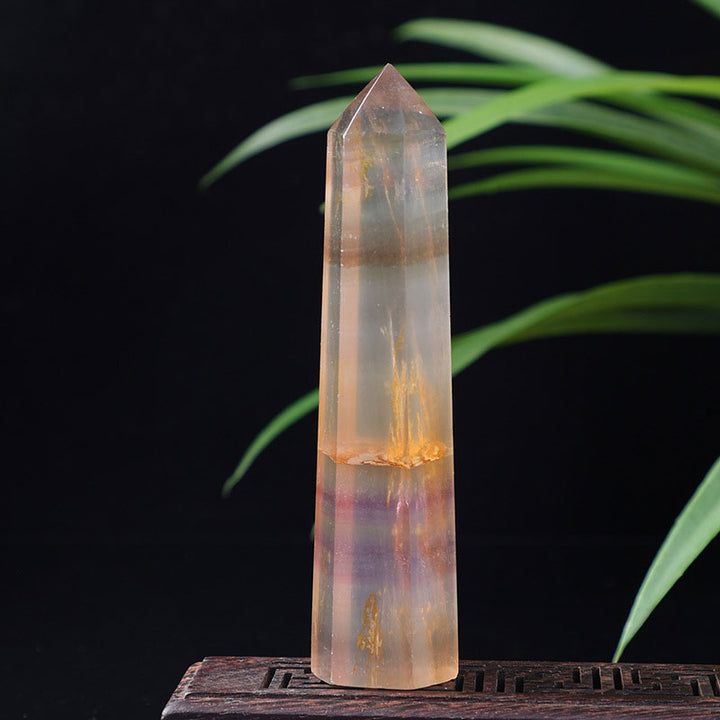 Baguettes de cristal Reki en croûte naturelle de fluorite