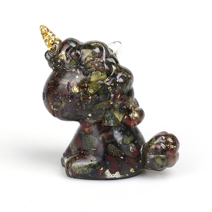 Décoration en pierres précieuses de licorne en cristal Olivenorma