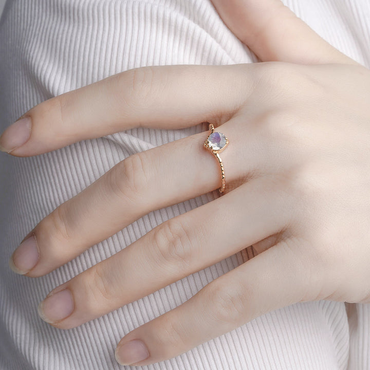 Bague en argent 925 avec labradorite naturelle Olivenorma