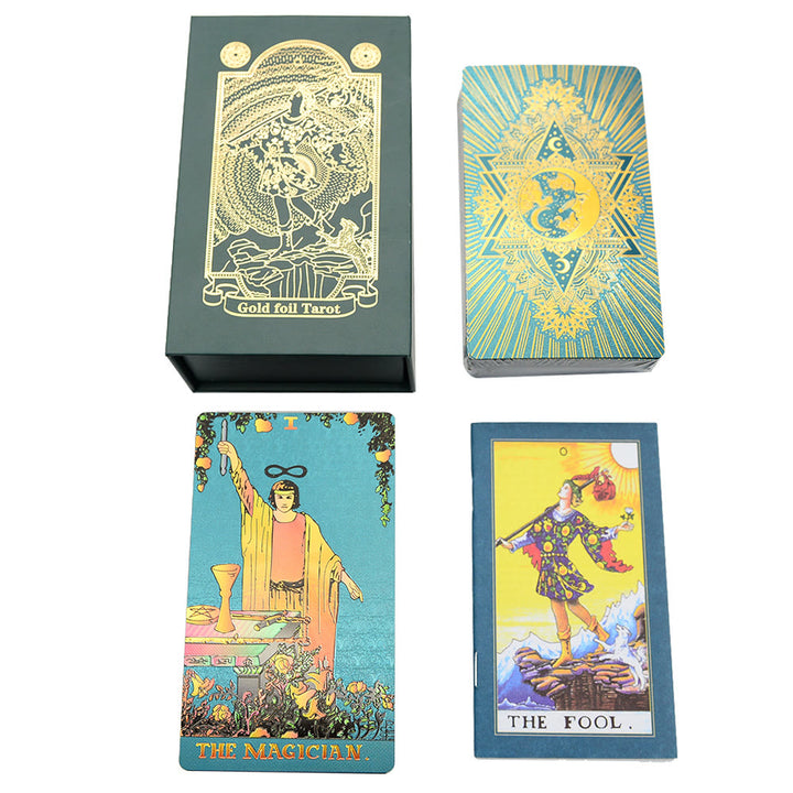 Cartes de tarot Olivenorma Green Blue Moon en feuille d'or
